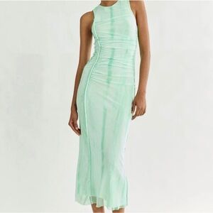 Zara Sleeveless Ruched Midi Dress